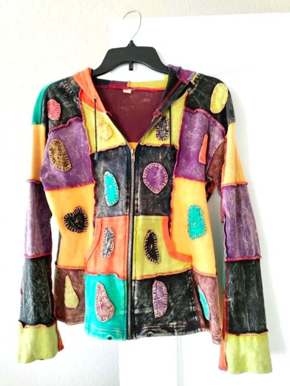 Women's Patchwork boho cotton hoodie
